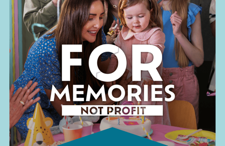 Mother and Child at Birthday Party with text stating 'For Memories' to promote Credit Unions new Advertising Campaign.